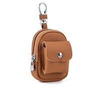 Genuine Leather Mini Backpack Keychain, Cute Travel Coin Purse, Mini Coin Purse Keychain For Women (Earth Brown)