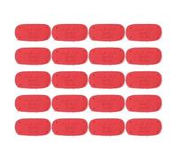 Genuine Leather Tags 20pcs | Soft Embossed Labels with Holes for Sewing/Bags/Crafts | DIY Leather Patches for Purses & Knitting Projects (Red)