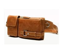 Genuine Leather Waist Bag para hombres Fanny Pack Cuero Cinturón Bolsa de cintura Paquete Money Belt Waist Bag
