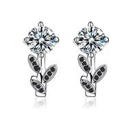 Genuino 925 Joyas Pendientes de bodas de boda para mujeres Pen de piedra negra Femenina Femenina