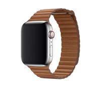 Genuino Apple 42mm/44mm/45mm Cuero Bucle Correa de Reloj Medio Silla Marrón