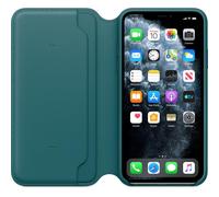 Genuino Apple IPHONE 11 Pro Max Folio de Cuero Cartera Funda - Pavo Real (Verde)