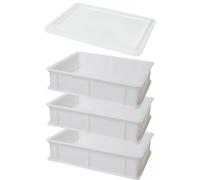 Genus Dei Tris caja para fermentación de pizza y pan | contenedor de comida para masa | Caja para masa | Tres cajas 30 x 40 x 10 + una tapa