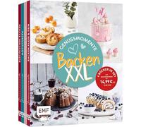 Genussmomente: Backen XXL: 4 Bücher im Set | Über 100 Rezepte für Klassiker, Blechkuchen, Motivtorten und Kleingebäck - Zimtschnecken, Apfelkuchen, Cupcakes, Bienenstich, Muffins, Cheesecake und mehr!