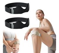 Genuvamed Active Relief Patellar Band 2 Pack, Genuvamed Knee Brace, Compression Breathable Adjustable 3D Silicone, No-Slip, Adjustable Fit for Running Hiking Cycling Basketball Fitness (Black)