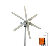 Genway, Kit generador Eolico Turbina 800W 12V 24V 48V y baja velocidad del viento generador eólico horizontal de 6 aspas con controlador de carga MPPT