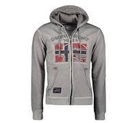 GEO NORWAY GOTZ Men - Sudadera con Cremallera para Hombre - Sudadera Hoodie De Algodón para Hombre - Sudadera con Capucha De Manga Larga - Sudadera Sport Casual Regulier Gris - XXL