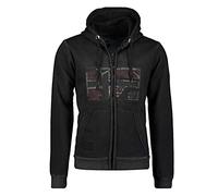 GEO NORWAY GOTZ Men - Sudadera con Cremallera para Hombre - Sudadera Hoodie De Algodón para Hombre - Sudadera con Capucha De Manga Larga - Sudadera Sport Casual Regulier Negro - L