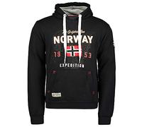 GEO NORWAY GUITRE Men - Sudadera Capucha Y Bolsillo Hombre - Sudaderas Logo Hombre Chandal - Sudadera Capucha De Manga Larga Y Cálida - Hoodie Capucha Chaqueta Cremallera Casual (Negro L)