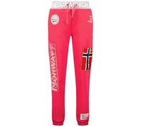 GEO NORWAY MYER Lady - Pantalones Jogging Mujer - Pantalones Deportivos Deporte Fitness Cómoda Cintura Elástica Cordon Correr Casual - Bolsillos Yoga Mujer Algodón Poliéster Flash Pink - L