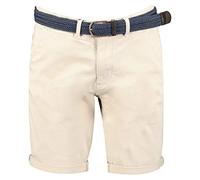 GEO NORWAY PLAGEO Men - Bermudas Chino para Hombre, Cintura - Bermudas Cortas Grandes Bolsillos - Pantalones Cortos de algodón (Blanco Hueso, XXL)