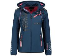 GEO NORWAY REINE LADY - Chaqueta Softshell impermeable mujer - Chaqueta capucha Transpirable - Chaqueta cremallera resistente invierno - Actividades aire libre Senderismomarino/rosa - S