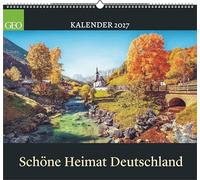 GEO Schöne Heimat Deutschland 2027: Wandkalender 50x45 cm mit 12 Landschaftsfotografien, deutschem Kalendarium und Spiralbindung