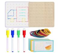Geo tableros para el Aula, Geoplano de Madera para niños pequeños, Geotablas de Madera con Bandas de Goma, Educativo para Regalo para niños y niñas