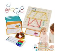 Geoboard de Madera | Educativo de Madera, Juego de asociación con Formas geométricas - para Escuela, casa, Viaje, guardería, cumpleaños y Sala de Juegos
