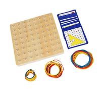 Geoboard de madera, juguete de aprendizaje matemático con bandas de elásticas para niños pequeños, aprendizaje temprano y juego creativo, tablero topológico