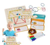 Geoboard Genérico de Madera, Juguetes educativos de Aprendizaje de Formas - Geoboard matemático Stem, para niñas y niños, Aula de guarderías en casa, Sala de Juegos, de cumpleaños