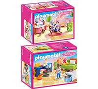 geobra Brandstätter PLAYMOBIL® Dollhouse Juego de 2 Piezas 70209 70210 Habitación Adolescente + Habitación del Bebé