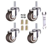 GEOCANG 4 piezas 38mm ruedas para muebles M8 x20mm rosca de goma suave TPE hilo Mini ruedas de muebles Adecuado para muebles, soporte de la flor(38 mm - sin freno)