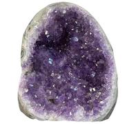 Geoda de amatista, roca de cristal de amatista, geoda natural de 300-400 g, cristales de energía positiva y piedras espirituales para la decoración del hogar de la oficina del coche