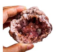 Geoda de racimo de cuarzo rosa irregular, espécimen de gema rosa natural