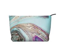 Geoda de Roca de ágata arcoíris,Neceser de Pana, Neceser de Maquillaje portátil, Neceser de Viaje