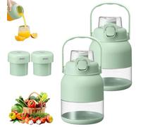 Geoet Electric Juicer, Bpa-Free Electric Citrus Juicer 17Oz, Straw, Two Lids, 2025 Portable Blender for Smoothies, Shakes, Food Prep & Frozen Blending (2Pc)