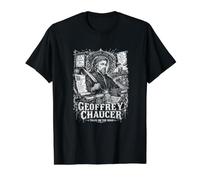 Geoffrey Chaucer Cuentos en el Camino de Niza Canterbury Camiseta gráfica económica, Hombre, Negro, S