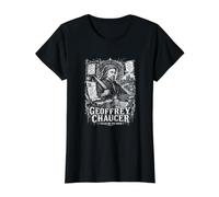 Geoffrey Chaucer Cuentos en el Camino de Niza Canterbury Camiseta gráfica económica, Mujer, Negro, M