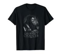 Geoffrey Chaucer Legado Medieval Poesía Grande Camiseta gráfica económica, Hombre, Negro, M