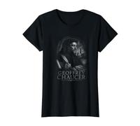 Geoffrey Chaucer Legado Medieval Poesía Grande Camiseta gráfica económica, Mujer, Negro, S