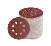 GEOGIEEW 80 Piezas Discos Para Lijas 125mm, 60/80/120/150/180/240/320/400 Granos Lija Circular con 8 Agujeros Para Lijadora Excéntrica y Lijadora Orbital