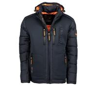 Geographical Noruega Chaqueta De Plumas Bomber Parka Outdoor Capucha Azul Hombre