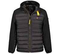 Geographical Norway Abator Men - Chaqueta Para Hombre Acolchada Otoño Invierno con Capucha - Abrigo largo Cortavientos De Manga Larga - Casaco Elegante Hombres Ski (Negro L)