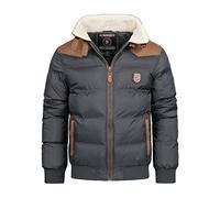 Geographical Norway Abraham - Chaqueta acolchada de invierno para hombre (tallas S-5XL), gris oscuro, XL