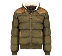 Geographical Norway Abramovitch Men - Abrigo Hombre De Piel Otoño Invierno - Chaqueta De Los Hombres Ciente De Manga Larga Parka Estilo - Rego Ide Elegante (Caqui L)