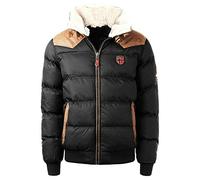 Geographical Norway ABRAMOVITCH MEN - Chaqueta Hombres Impermeable - Grueso Abrigo Capucha Al Aire Libre Abrigo Piel - Chaquetas Invierno Acolchada Parka Ideal Hombre Negro XL