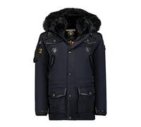 Geographical Norway Acrobae Men - Parka cálida para hombre impermeable - Abrigo grueso con capucha para exterior - Chaqueta cálida para hombre (Marino, M)