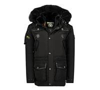 Geographical Norway Acrobae Men - Parka cálida para hombre impermeable - Abrigo grueso con capucha para exterior - Chaqueta cálida para hombre (Negro, S)