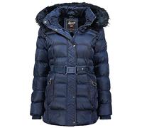 Geographical Norway Aimeraude Lady - Chaqueta Mujer Cálida Esqui - Abrigo Para Mujeres Con Capucha Sintética - Parka Elegante A Prueba De Viento - Otono Invierno Primavera (Marino XXL)