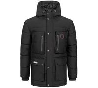 Geographical Norway Albert Men - Parka larga y cálida para hombre, otoño invierno - Abrigo impermeable y repelente al agua - Chaqueta con capucha de piel para exterior - Chaqueta cortavientos - Para