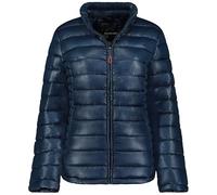 Geographical Norway Annecy Basic Lady - Chaqueta Mujer Cálida Esqui - Abrigo Para Mujeres Con Capucha Sintética - Parka Elegante A Prueba De Viento - Otono Invierno Primavera (Marino XL)