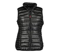 Geographical Norway Annecy Vest Basic Lady - Chaqueta Mujer Cálida Esqui - Abrigo Para Mujeres Sin Capucha - Parka Elegante A Prueba De Viento - Otono Invierno Primavera (Negro S)