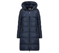 Geographical Norway April Femme - Parka larga y cálida para invierno con capucha - Abrigo impermeable y repelente al agua - Chaqueta para exteriores cortavientos para comodidad urbana, azul marino