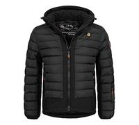 Geographical Norway Aurelien Men - Chaqueta Para Hombre Acolchada Otoño Invierno con Capucha - Abrigo largo Cortavientos De Manga Larga - Casaco Elegante Hombres Ski (Negro XL)