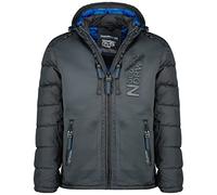 Geographical Norway Beachwood Men - Abrigo Para Hombre Resistente Viento - Chaqueta Acolchada Calor - Jacket Forro Impermeable Exterior (Gris Oscuro 3XL)