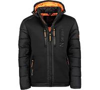 Geographical Norway Beachwood Men - Abrigo Para Hombre Resistente Viento - Chaqueta Acolchada Calor - Jacket Forro Impermeable Exterior (Negro M)