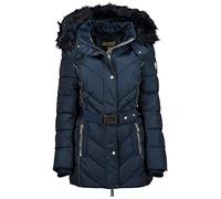 Geographical Norway BECKY LADY - Parka De Mujer Cálida - Abrigo Con Capucha De Piel Falsa - Chaqueta Invierno - Chaqueta Larga Con Forro Cálido - Regalo Mujer Outwear Casual (azul marino M) Talla 2