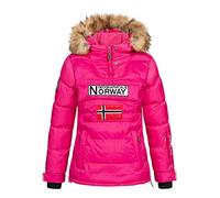 Geographical Norway BELANCOLIE Lady - Parka de Mujer cálida - Abrigo Capucha de Piel sintética - Chaqueta Invierno Acolchada - Chaqueta Corta Forro cálido - Regalo de Mujer (Rosa L) Talla 3