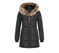 Geographical Norway Belissima - Chaqueta de invierno para mujer con capucha de piel XL negro S